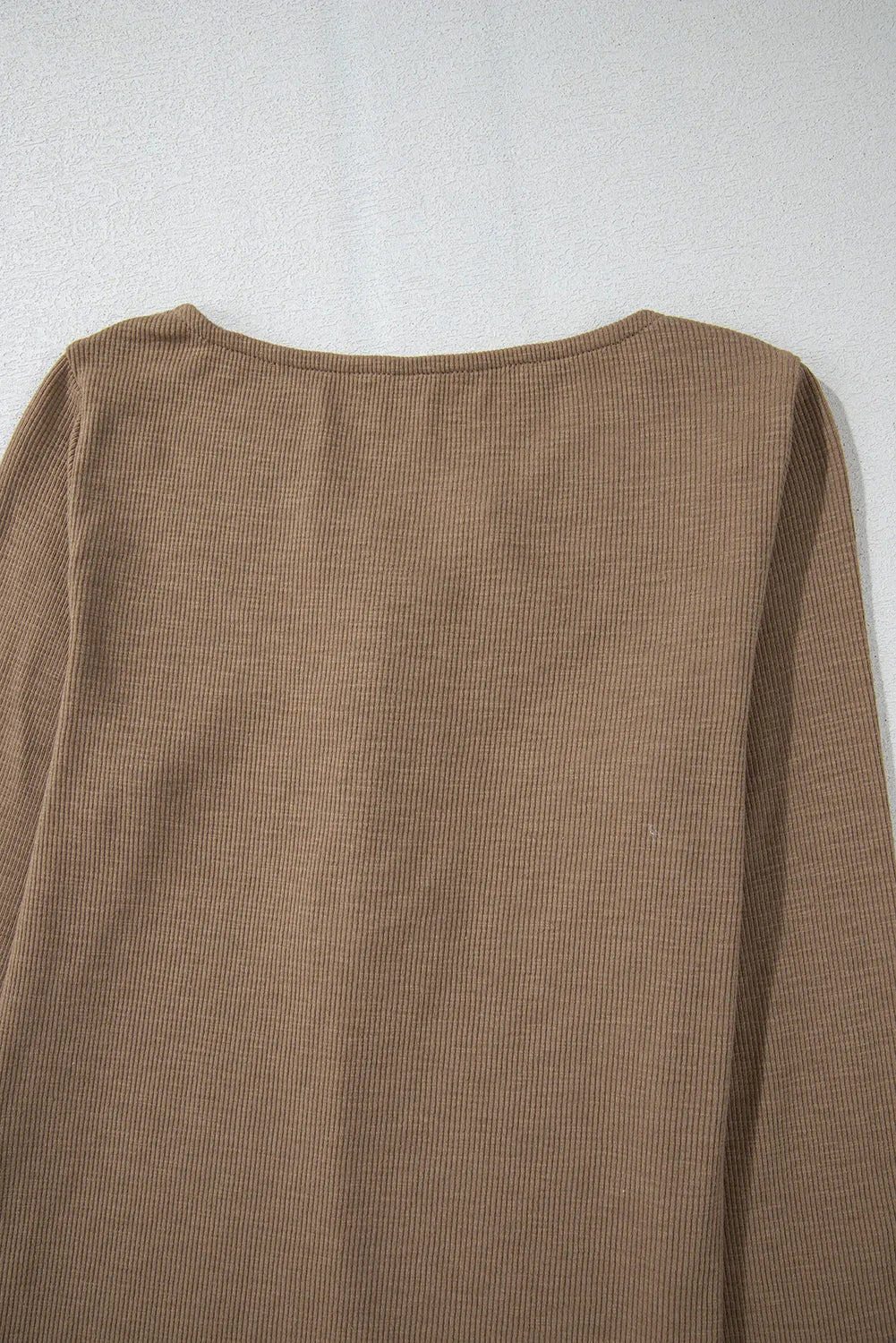 Chestnut Anglaise Broider Ribbed Long Sleeve Top - Chic Meadow Boutique 