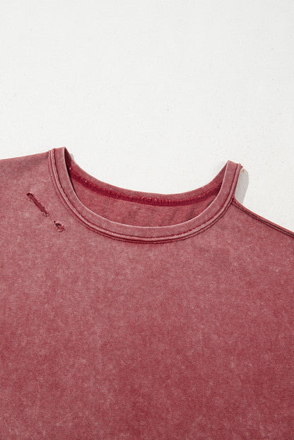 Clay One Shoulder Half Sleeve Oversized Tunic T Shirt