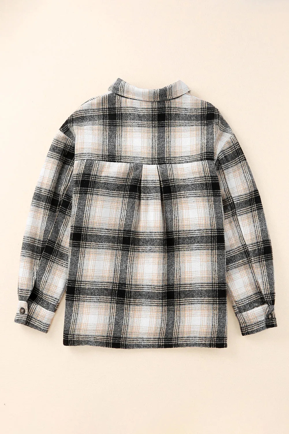 Black Vintage Plaid Fleece Lining Jacket - Chic Meadow Boutique 