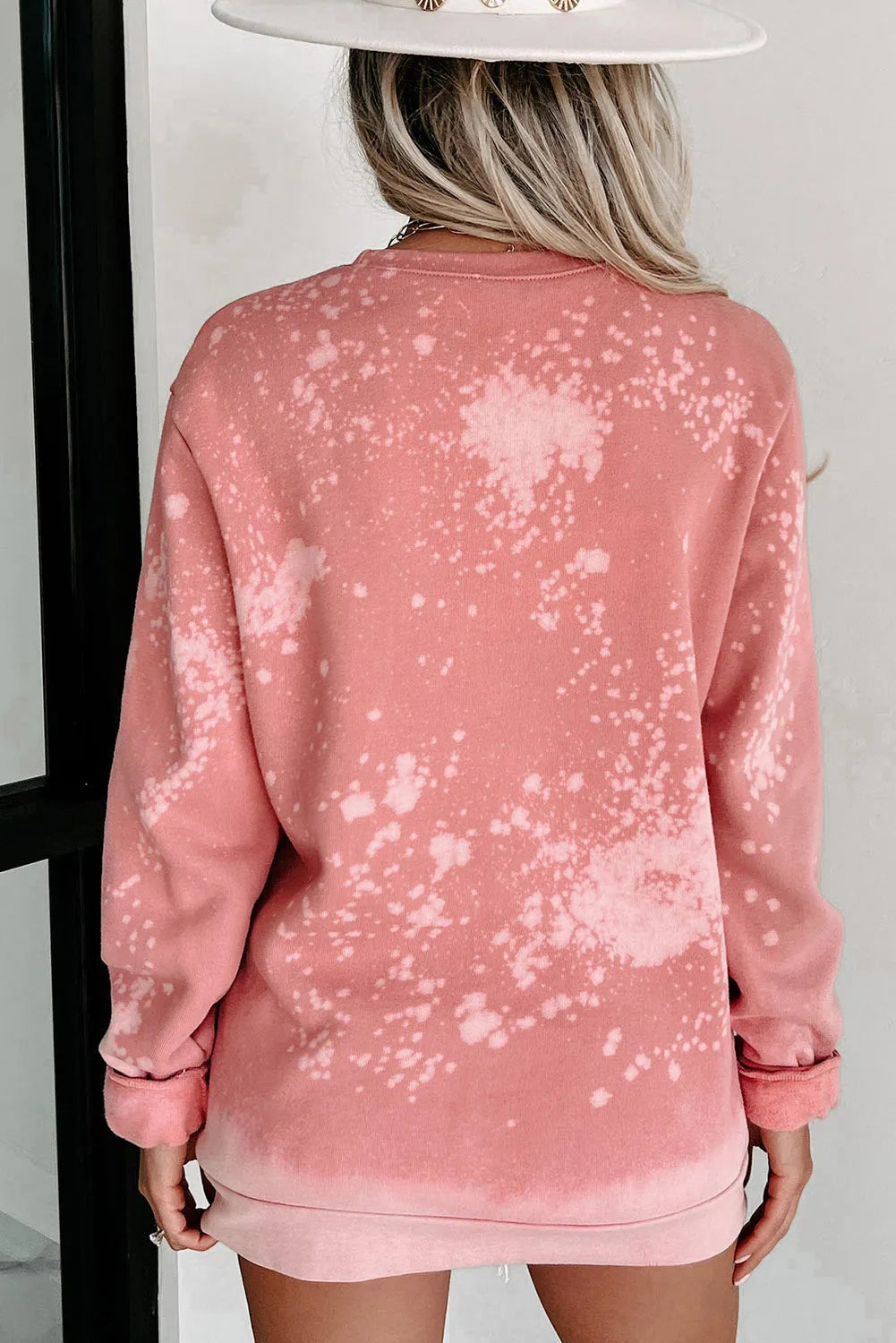 Pink Tie Dye Autumn Pumpkin Graphic Drop Shoulder Sweatshirt - Chic Meadow Boutique 