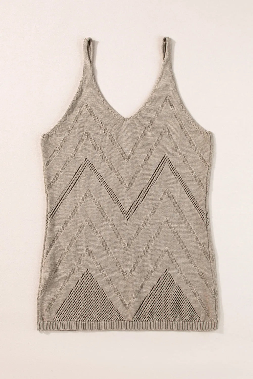 Tops/Sweater Vests Parchment Chevron Pointelle Knit Spaghetti Straps Sweater Vest