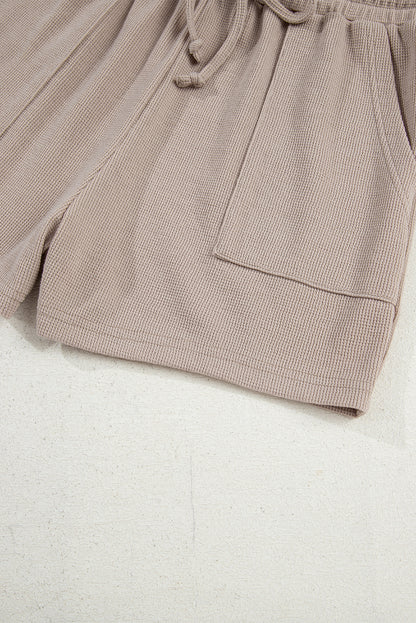 Jet Stream Textured Colorblock Patchwork Tee and Shorts Set