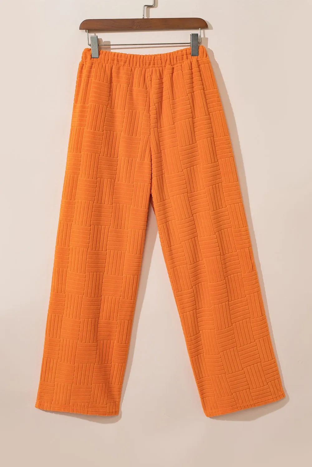 Orange Textured Tank Top and Wide Leg Pants Set - Chic Meadow Boutique 