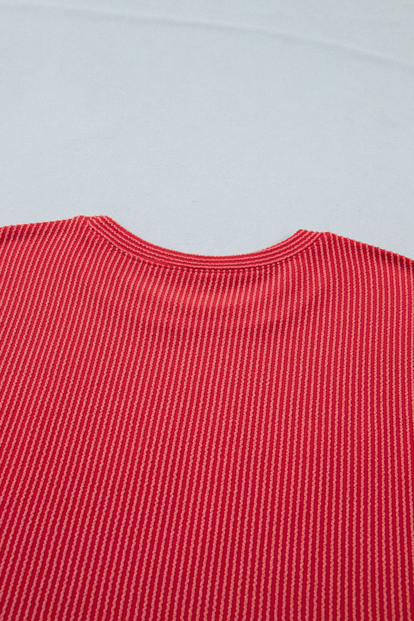 Fiery Red USA Graphic Half Sleeve Loose Ribbed Top