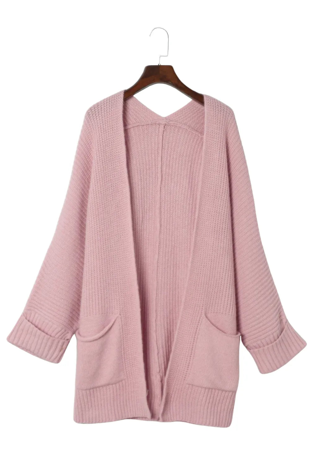 Pink Oversized Fold Over Sleeve Sweater Cardigan - Chic Meadow Boutique 