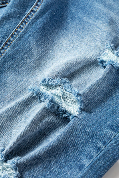 Myosotis Mid Rise Distressed Sneak Peek Straight Leg Jeans