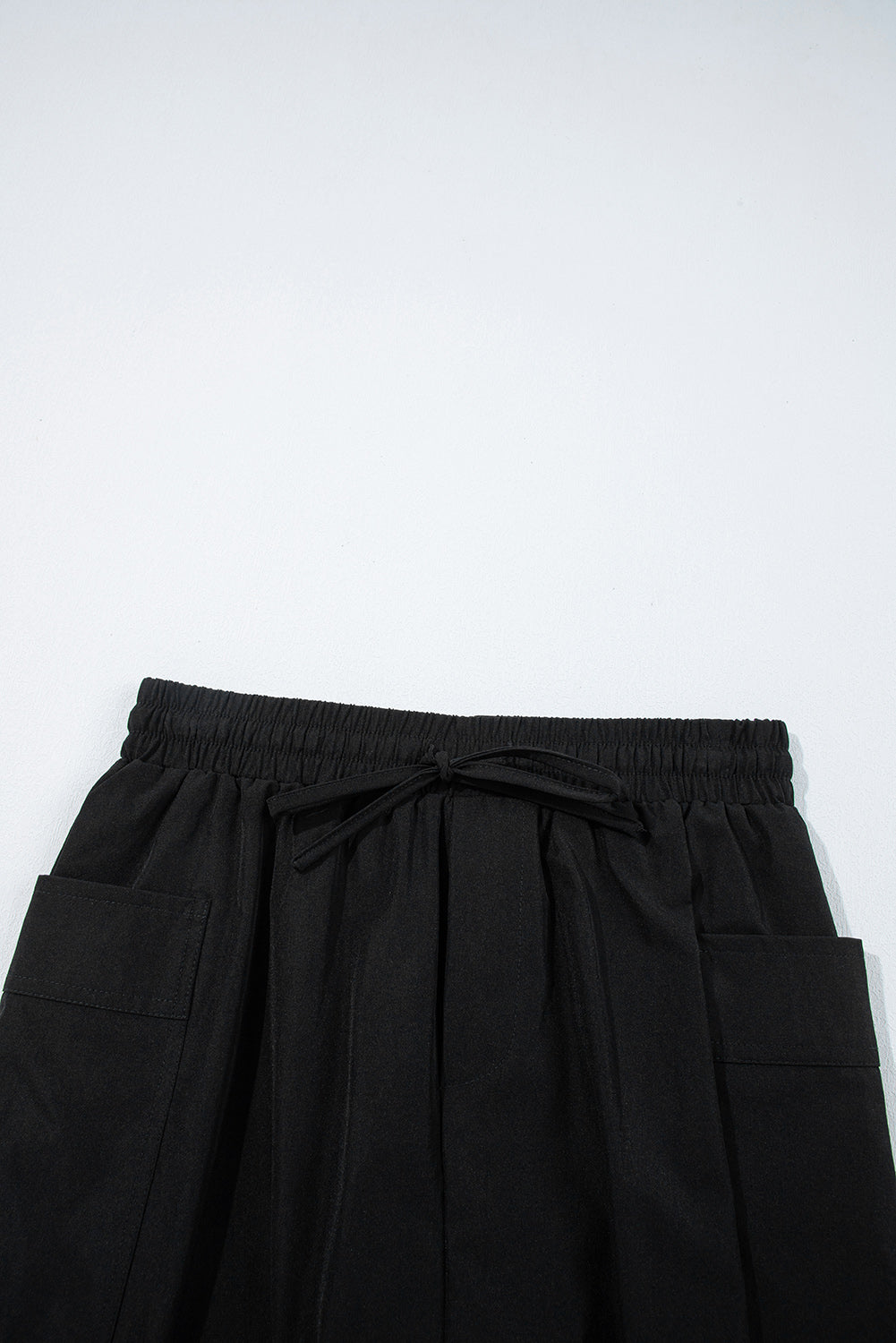 Black Cargo Pocket Elastic Waist Active Casual Skort