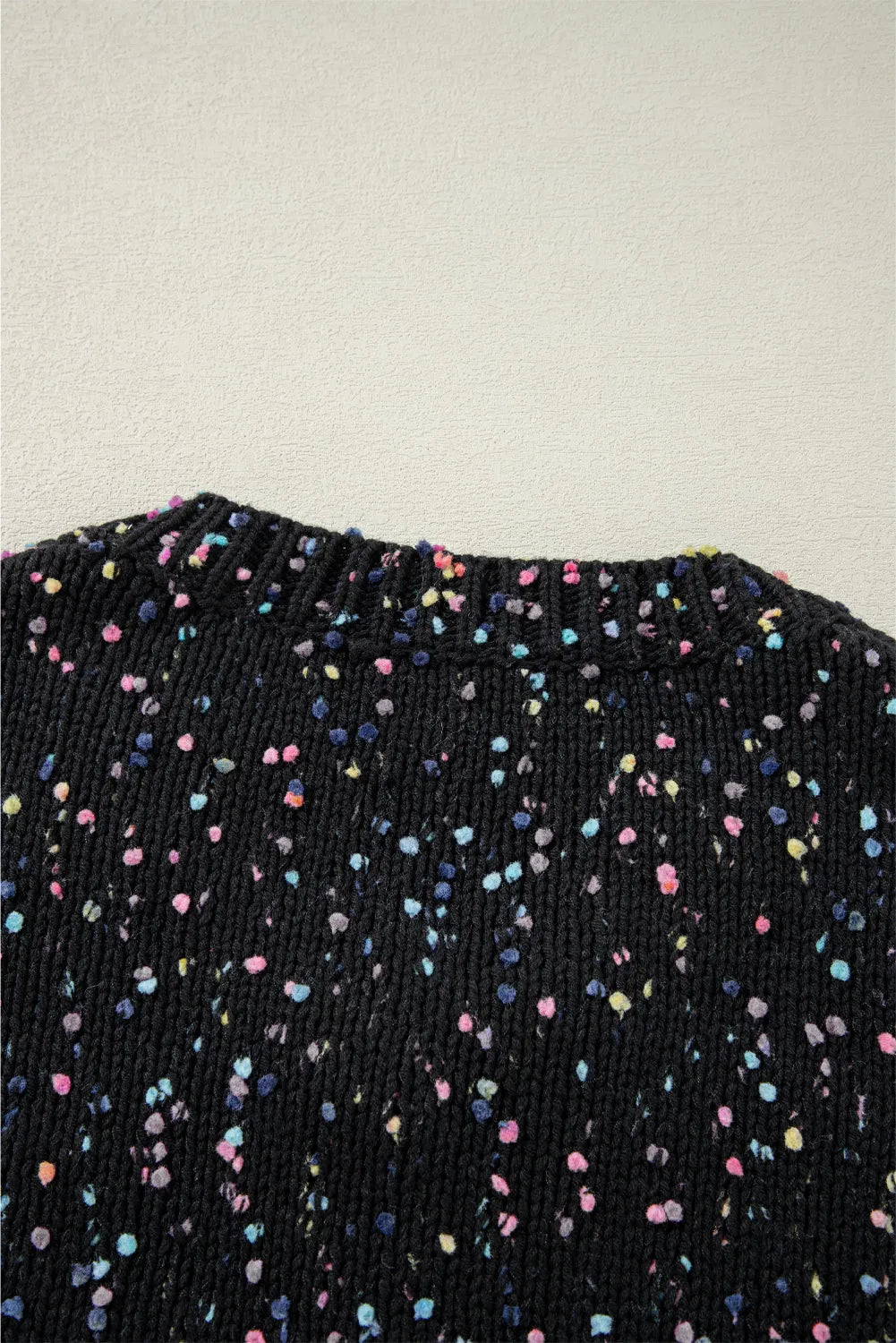 Black Multicolor Confetti Sweater Cardigan - Chic Meadow Boutique 