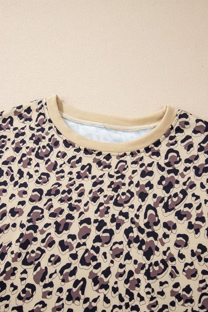 Parchment Leopard Print Crew Neck Sweatshirt - Chic Meadow Boutique 