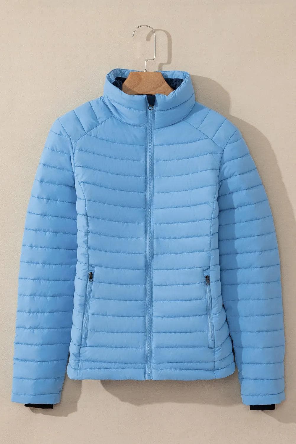 Outerwear/Coats Myosotis Solid Color Quilted Zip-up Puffer Jacket