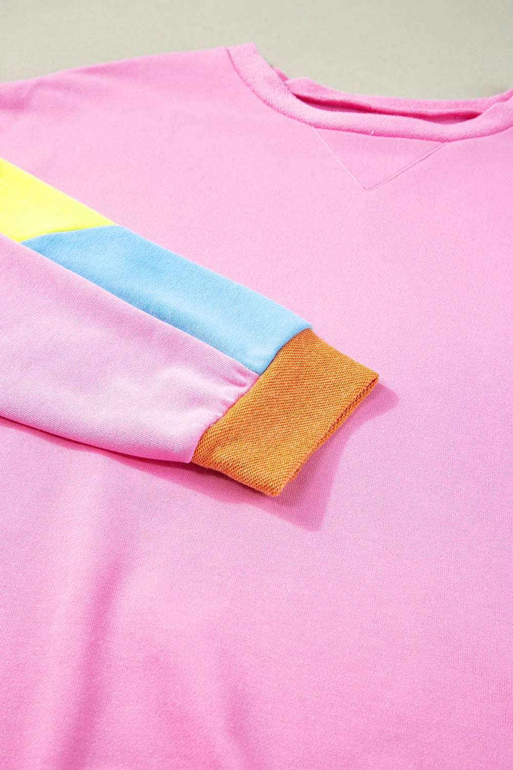 Pink Candy Colorblock French Terry Top - Chic Meadow Boutique 