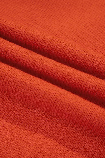Flamingo Collared V Neck Ribbed Edge Sexy Elegant Sweater