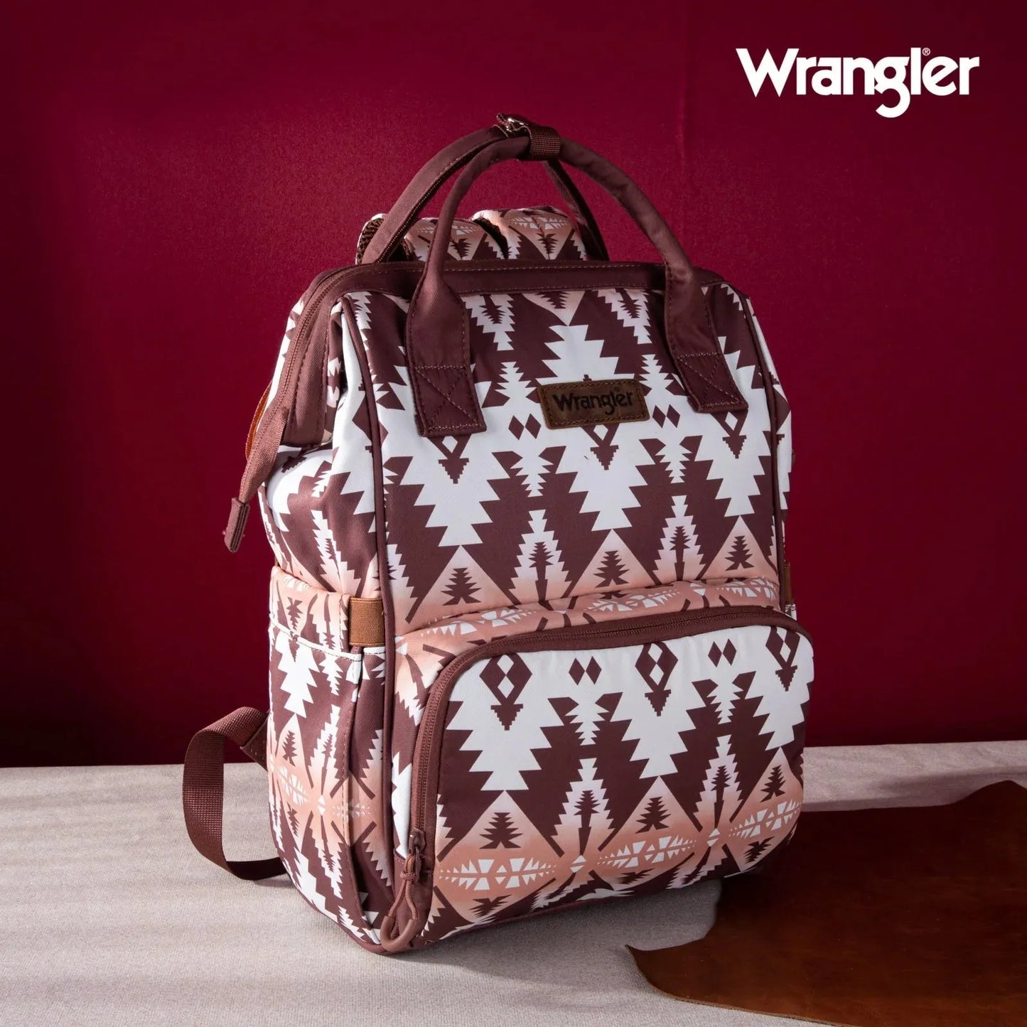 Wrangler Aztec Printed Callie Backpack - Brown - Chic Meadow Boutique 