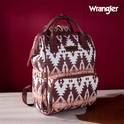 Wrangler Aztec Printed Callie Backpack - Brown - Chic Meadow Boutique 