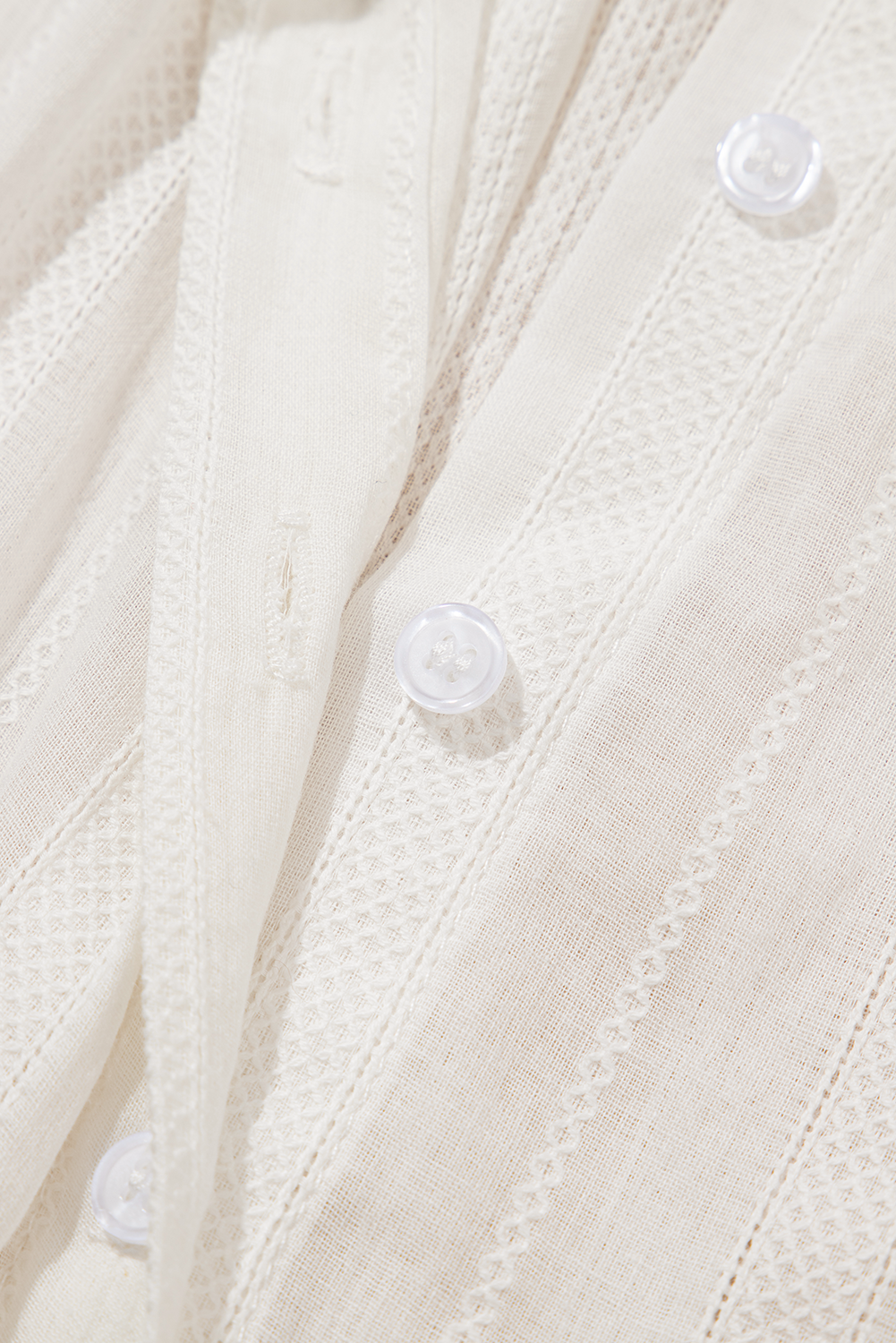 White Lace Crochet Ruffled Buttoned Loose Fit Tank Top