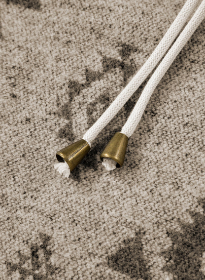 Gray Western Aztec Print Color Block Patchwork Drawstring Hooded Shacket