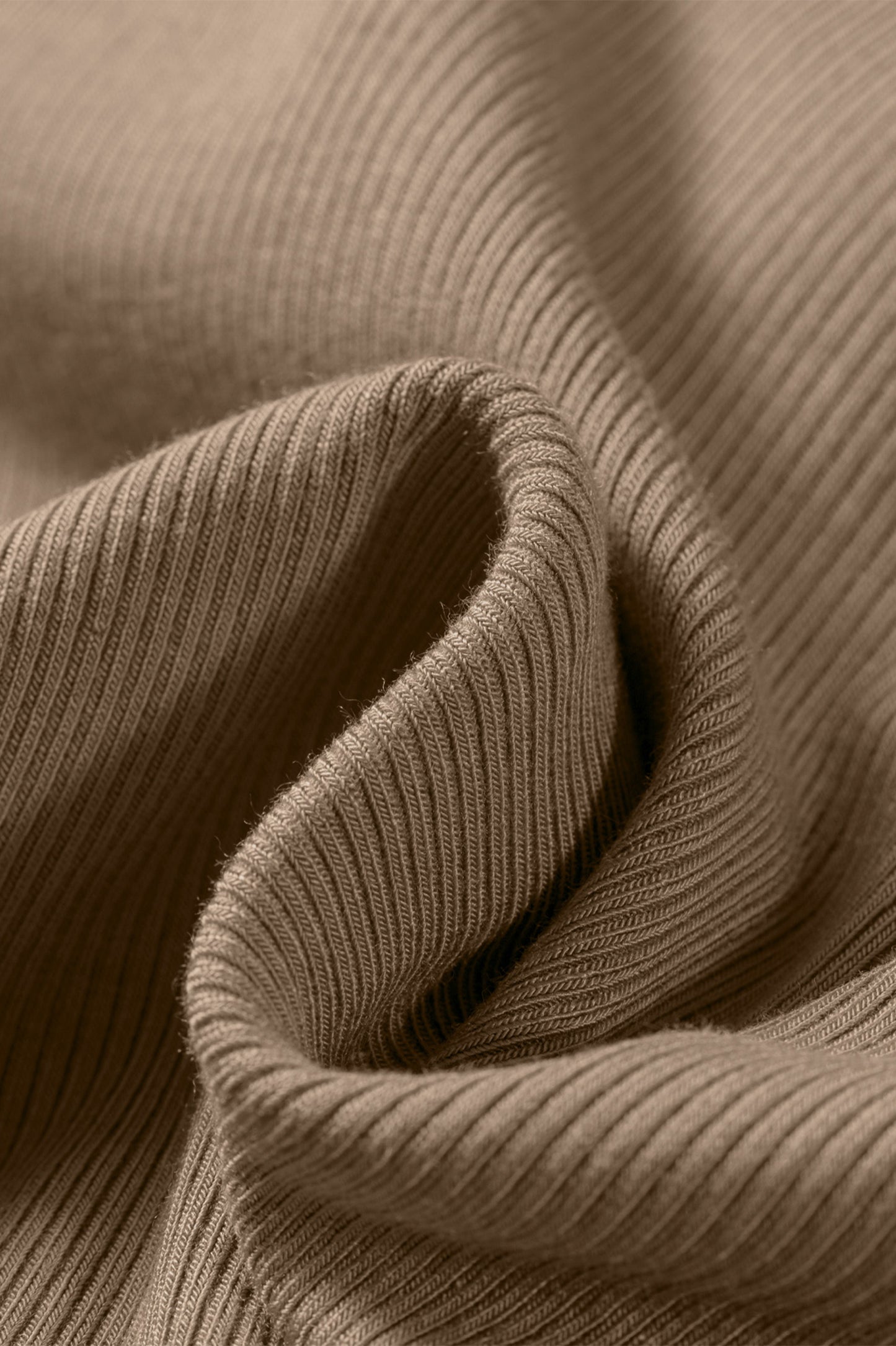 Dark Khaki Slim Ribbed Padded Tank Top