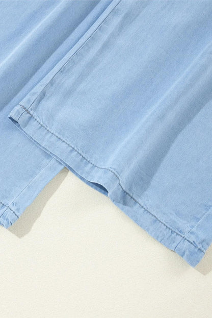 Bottoms/Pants & Culotte Myosotis Drawstring High Waist Wide Leg Denim Pants