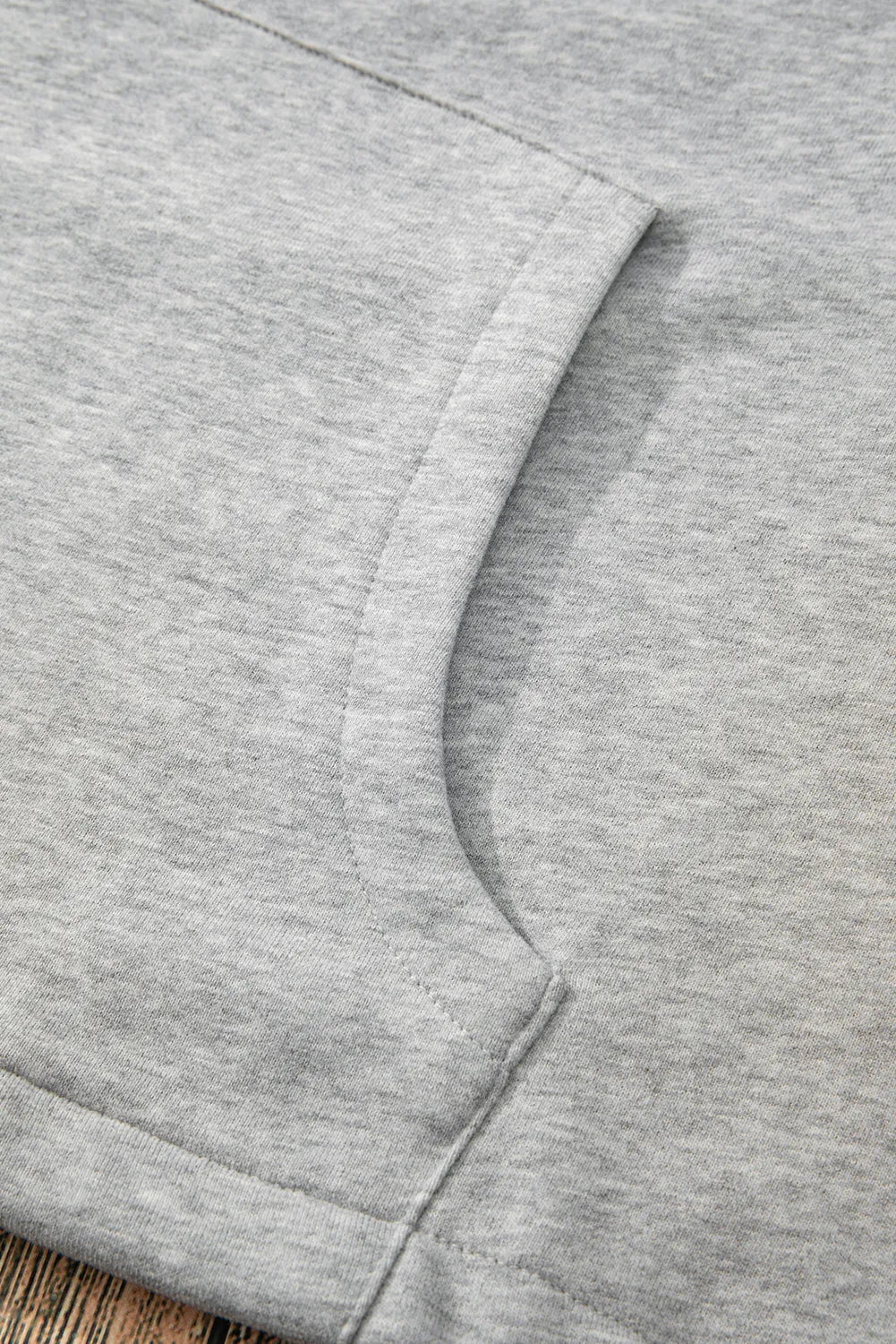 Light Grey Fleece Lined Half Zipper Kangaroo Pockets Loose Hoodie - Chic Meadow Boutique 