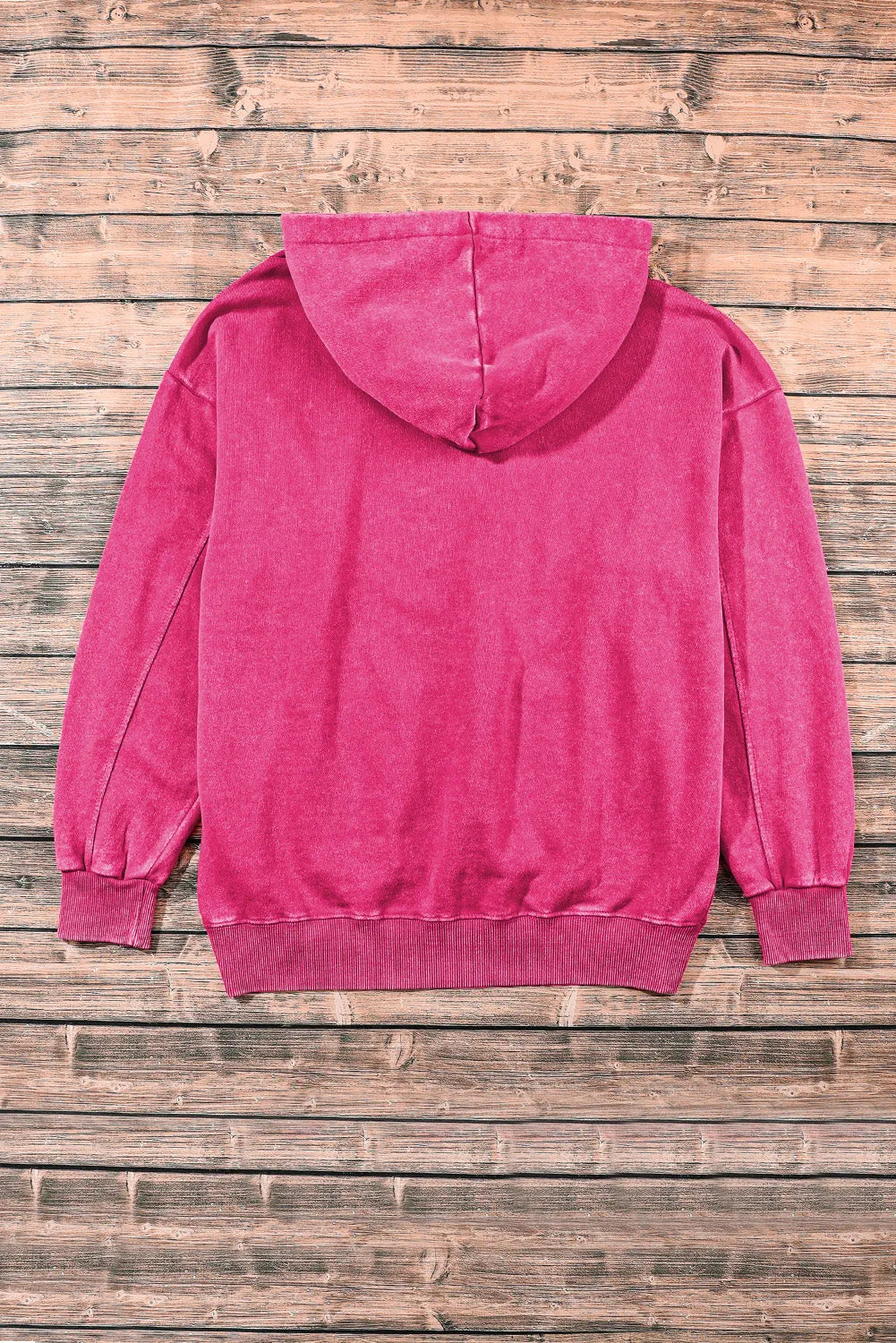 Bright Pink Vintage Wash Kangaroo Pocket Hoodie - Chic Meadow Boutique 