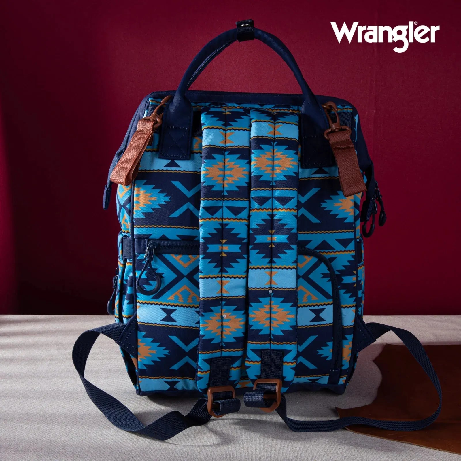 Wrangler Aztec Printed Callie Backpack - Navy - Chic Meadow Boutique 