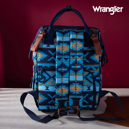 Wrangler Aztec Printed Callie Backpack - Navy - Chic Meadow Boutique 