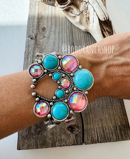 Cosmic Western Squash Blossom Bracelet - Chic Meadow Boutique 