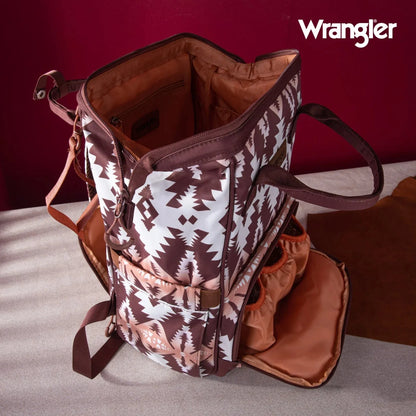 Wrangler Aztec Printed Callie Backpack - Brown - Chic Meadow Boutique 