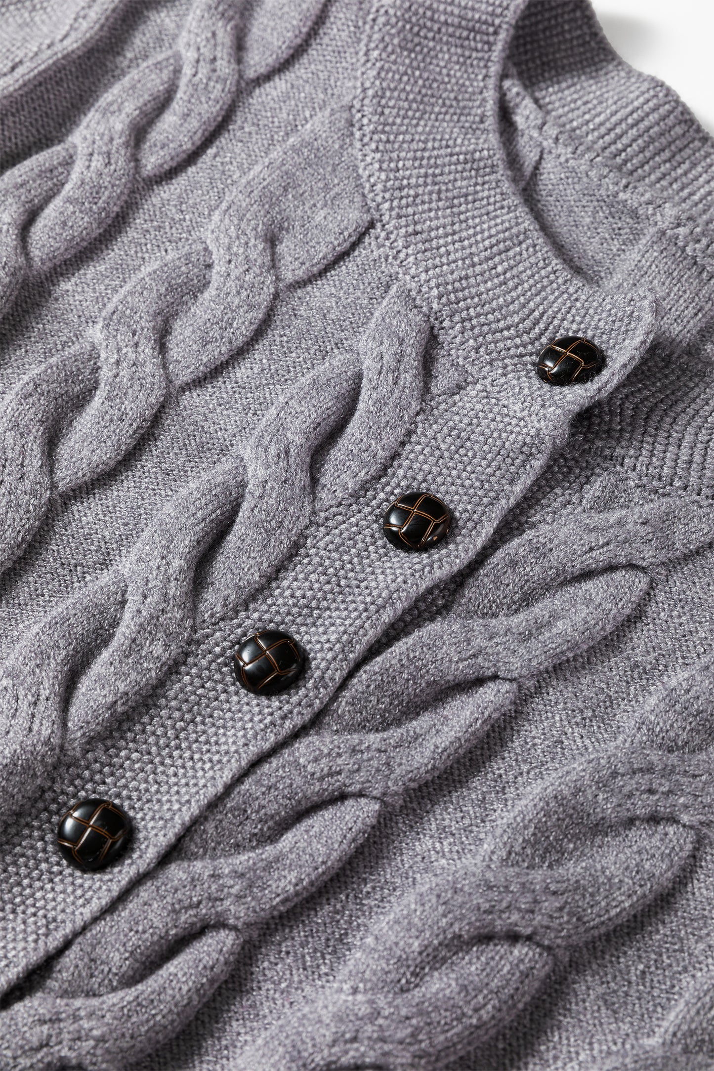 High Cable Knit Cardigan Sweater