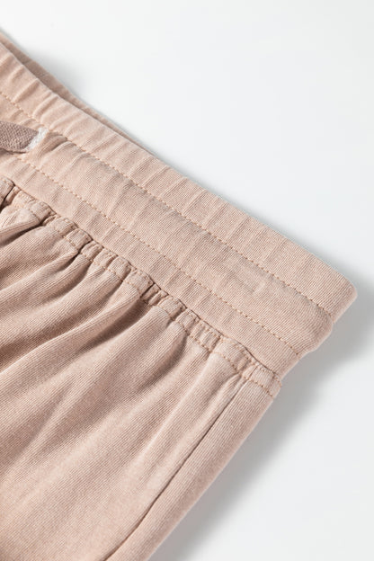 Smoke Gray Solid Color Mineral Wash Piping Trim Pocketed Wide Leg Pants