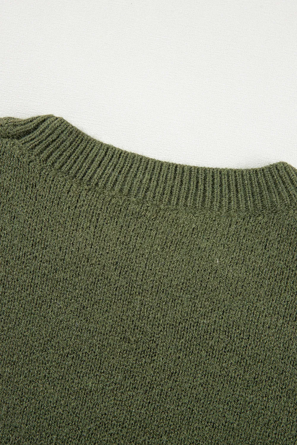 Moss Green Flower Sleeve Drop Shoulder Sweater - Chic Meadow Boutique 