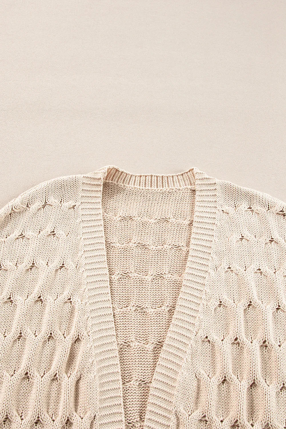 Jet Stream Cable Knit Eyelet Side Pockets Baggy Cardigan - Chic Meadow Boutique 