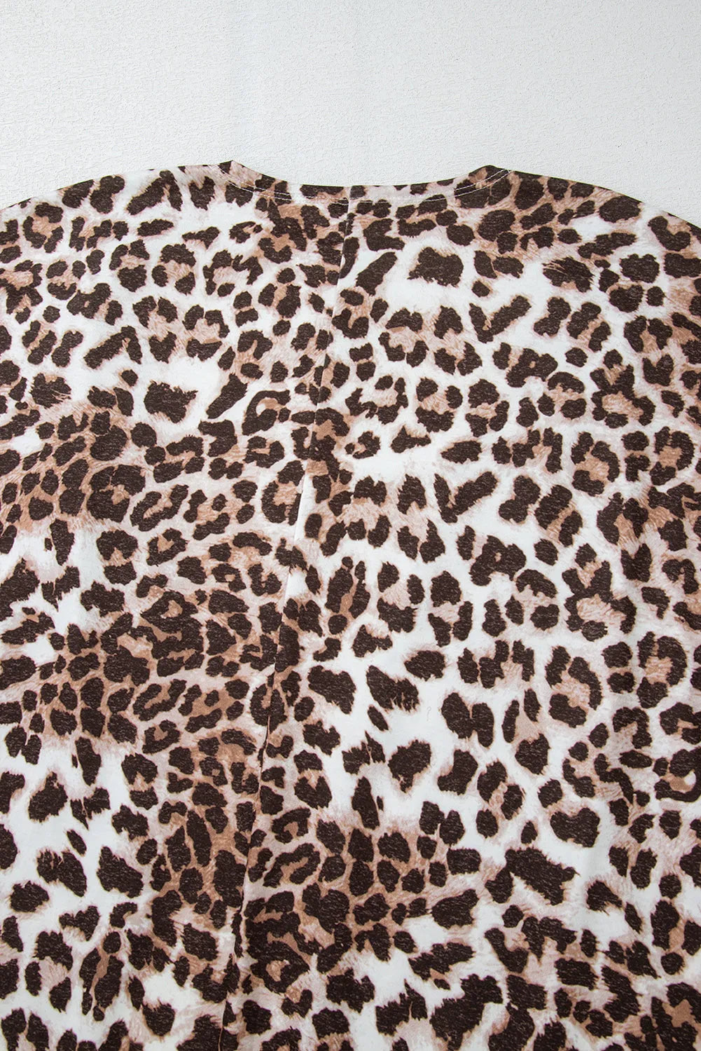 Khaki Leopard Print Batwing Sleeve Loose Tunic Cardigan - Chic Meadow Boutique 