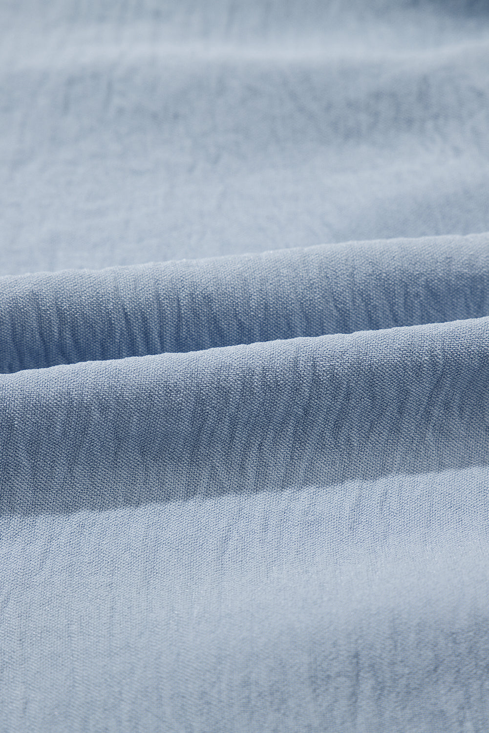 Beau Blue Shirt Collar Button Up Short Puff Sleeve Tiered Shift Dress