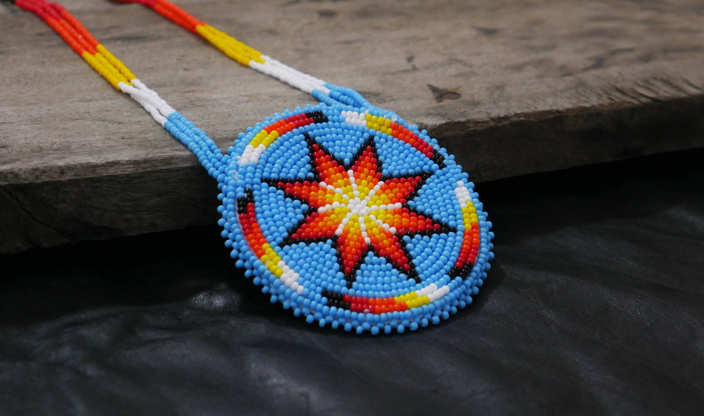 Native American Style Beaded Morning Star medallions