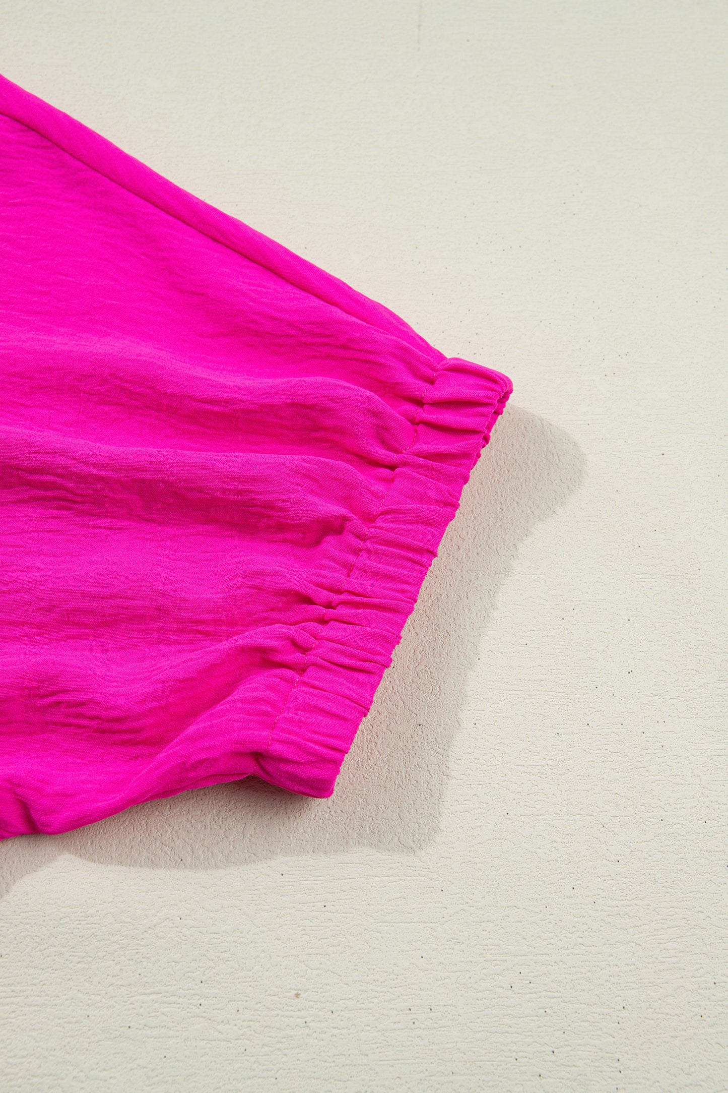 Rose Red Dolman Half Sleeve Leopard Patchwork Trim V Neck Blouse