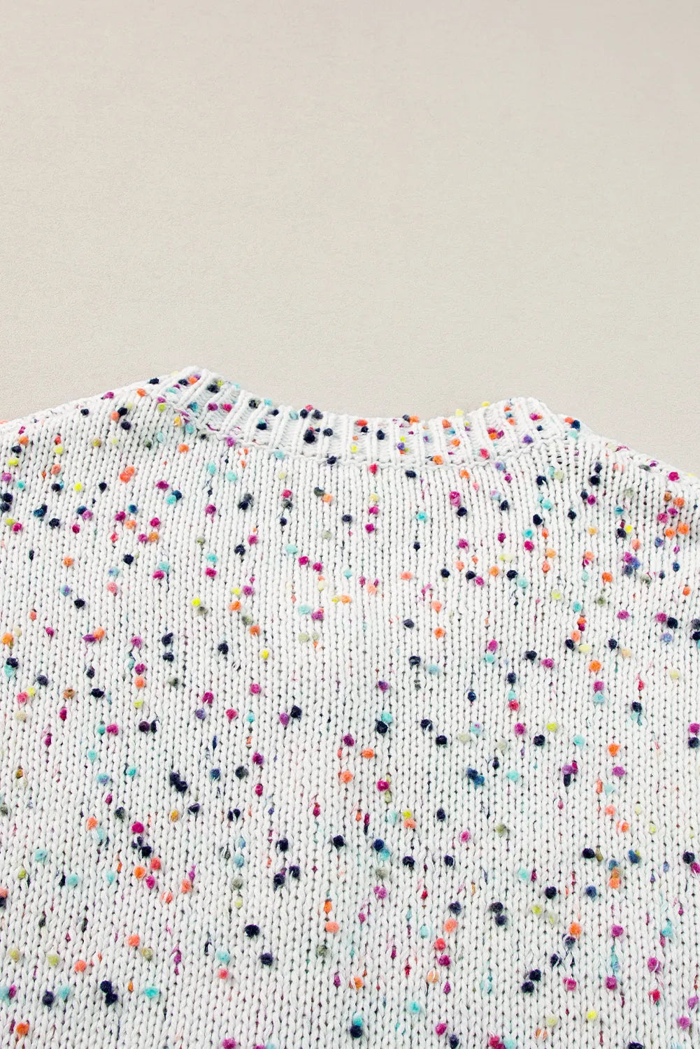 White Multicolor Confetti Sweater Cardigan - Chic Meadow Boutique 