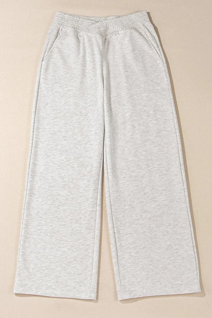 Bottoms/Pants & Culotte Light Grey Cross-Waist Wide Leg Lounge Pants