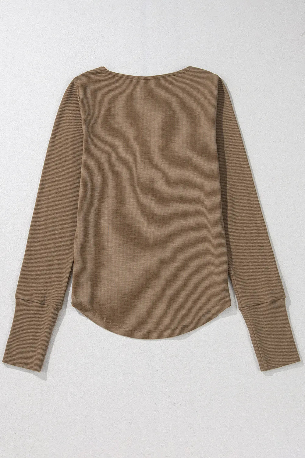 Chestnut Anglaise Broider Ribbed Long Sleeve Top - Chic Meadow Boutique 