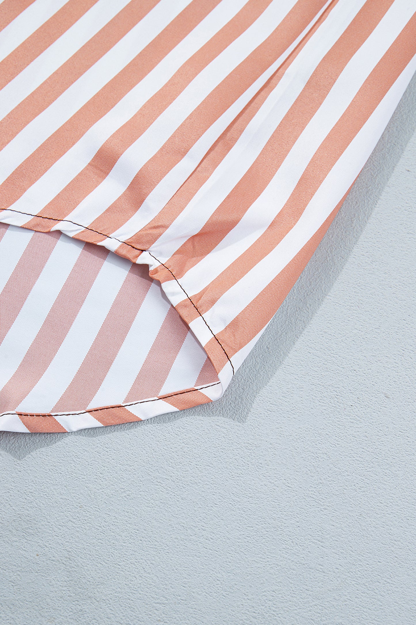 Brown Stripe Western Button Down Long Sleeve Casual Shirt
