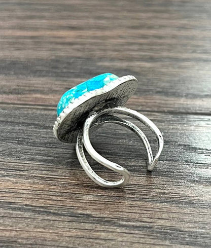 750497, Heart Gemstone Adjustable Ring