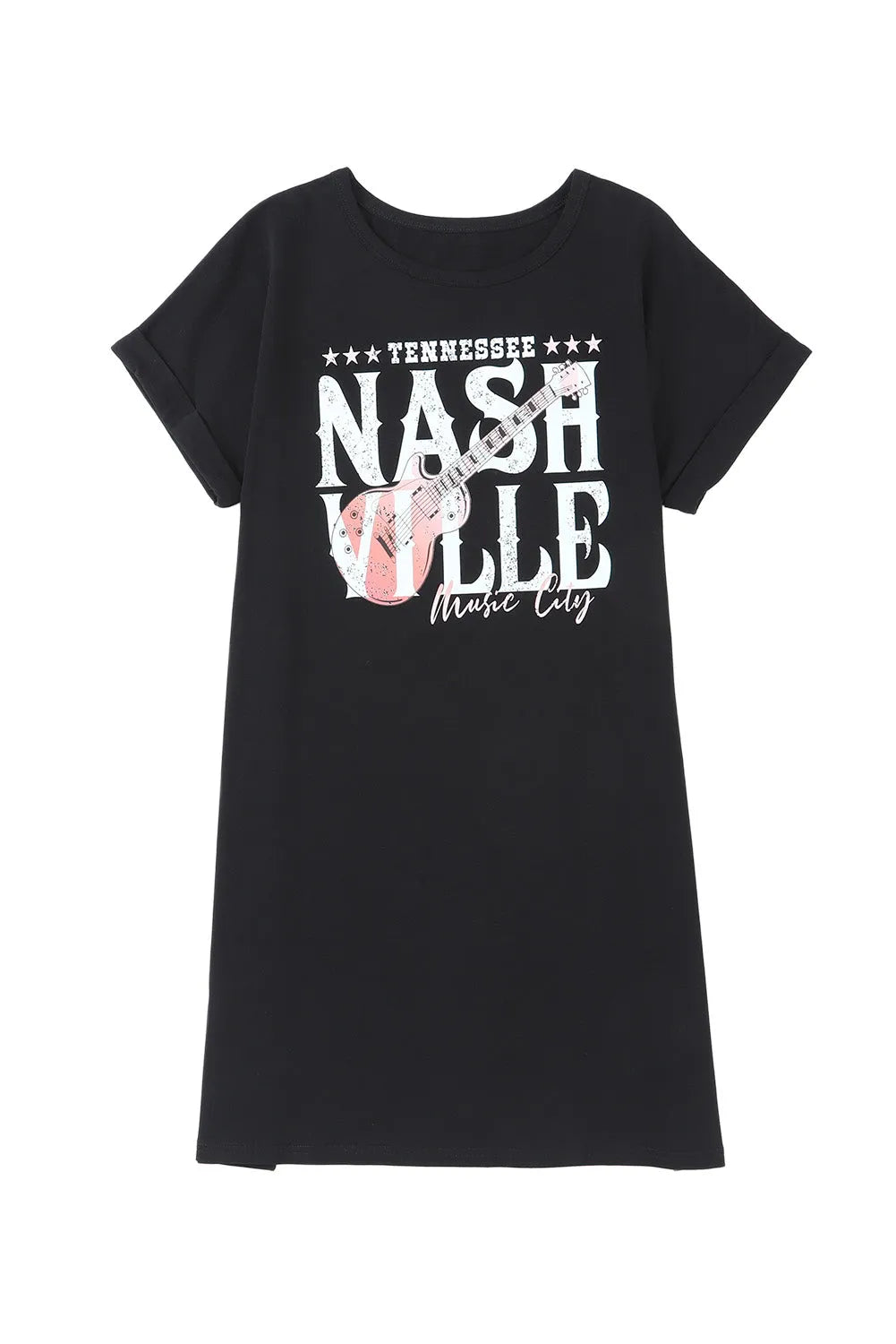 Black Nashville Music Festival Trending T-Shirt Dress - Chic Meadow Boutique 