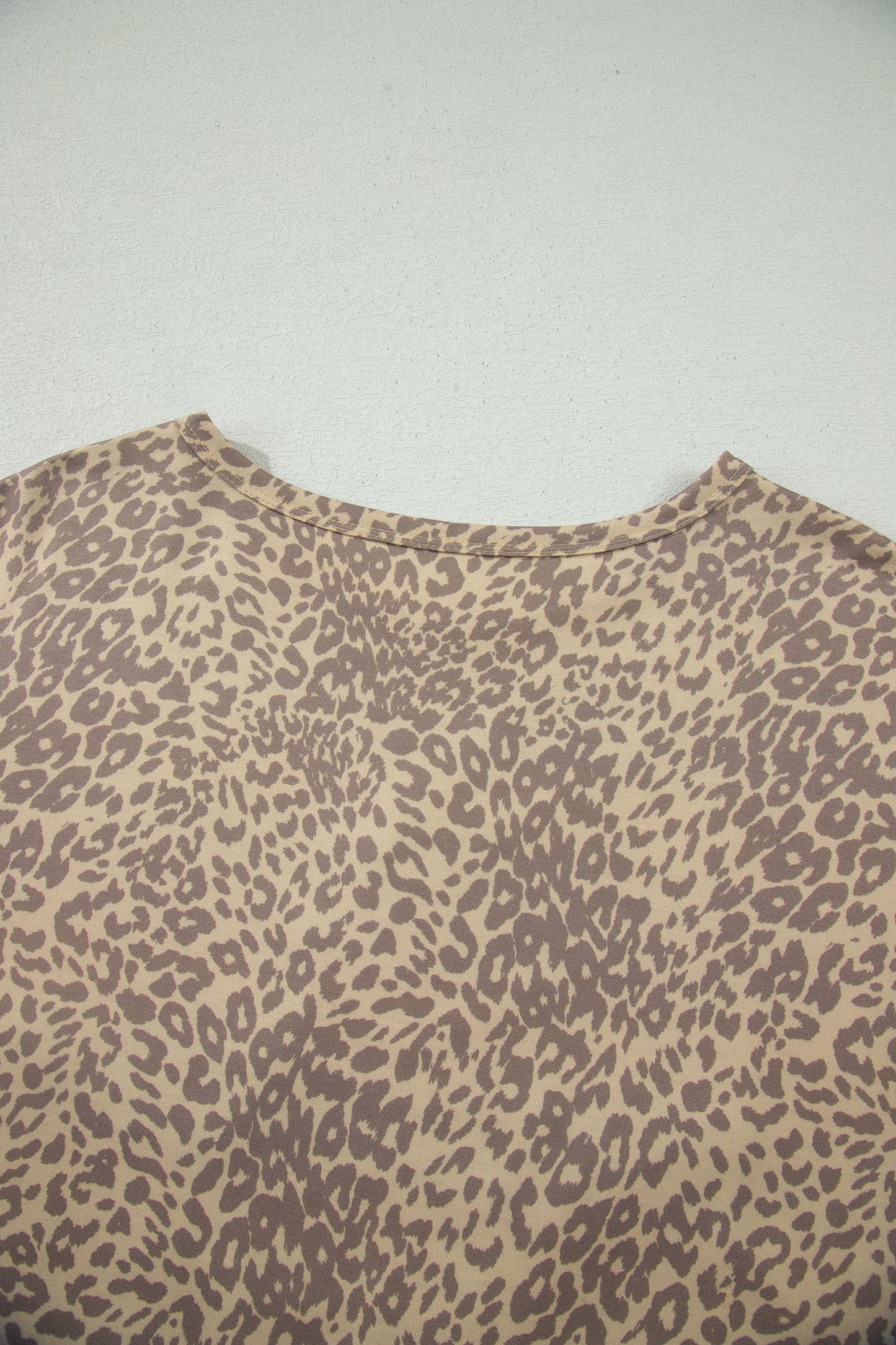 Khaki Leopard Retro Studded Star Patch Loose Tee