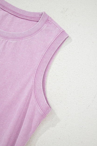 Phalaenopsis Mineral Wash Tank Mini Dress with Pockets