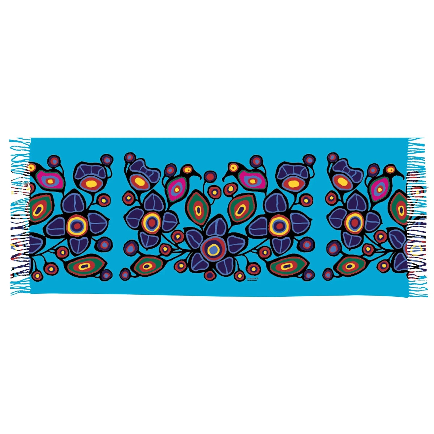 Norval Morrisseau Flowers and Birds Eco-Shawl - Chic Meadow Boutique 