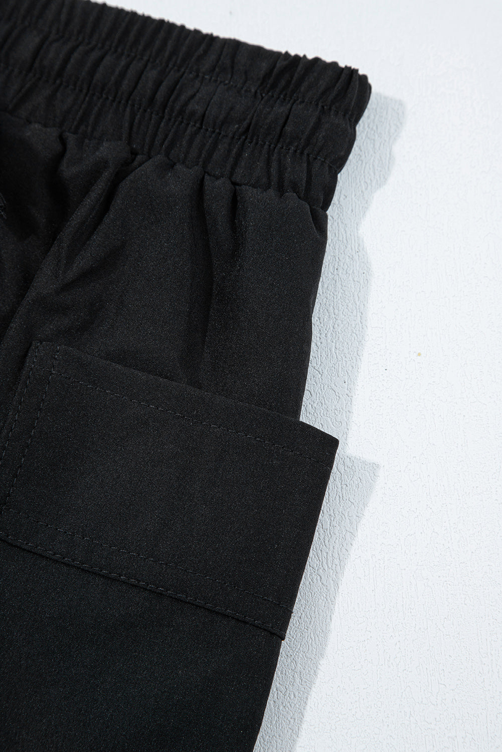 Black Cargo Pocket Elastic Waist Active Casual Skort