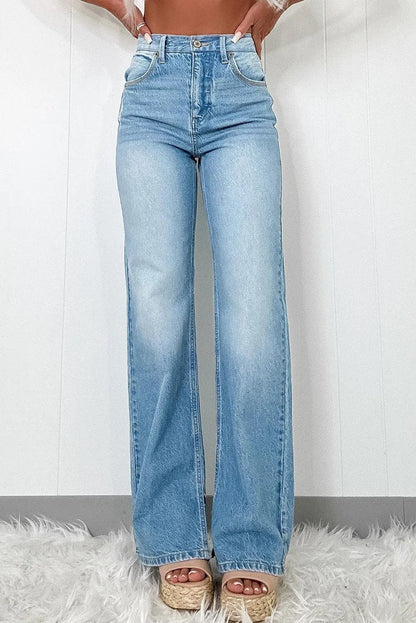 Bottoms/Jeans Myosotis / 4 / 75%Cotton+23%Polyester+2%Elastane Myosotis High Rise Shift Slit Leg Straight Jeans