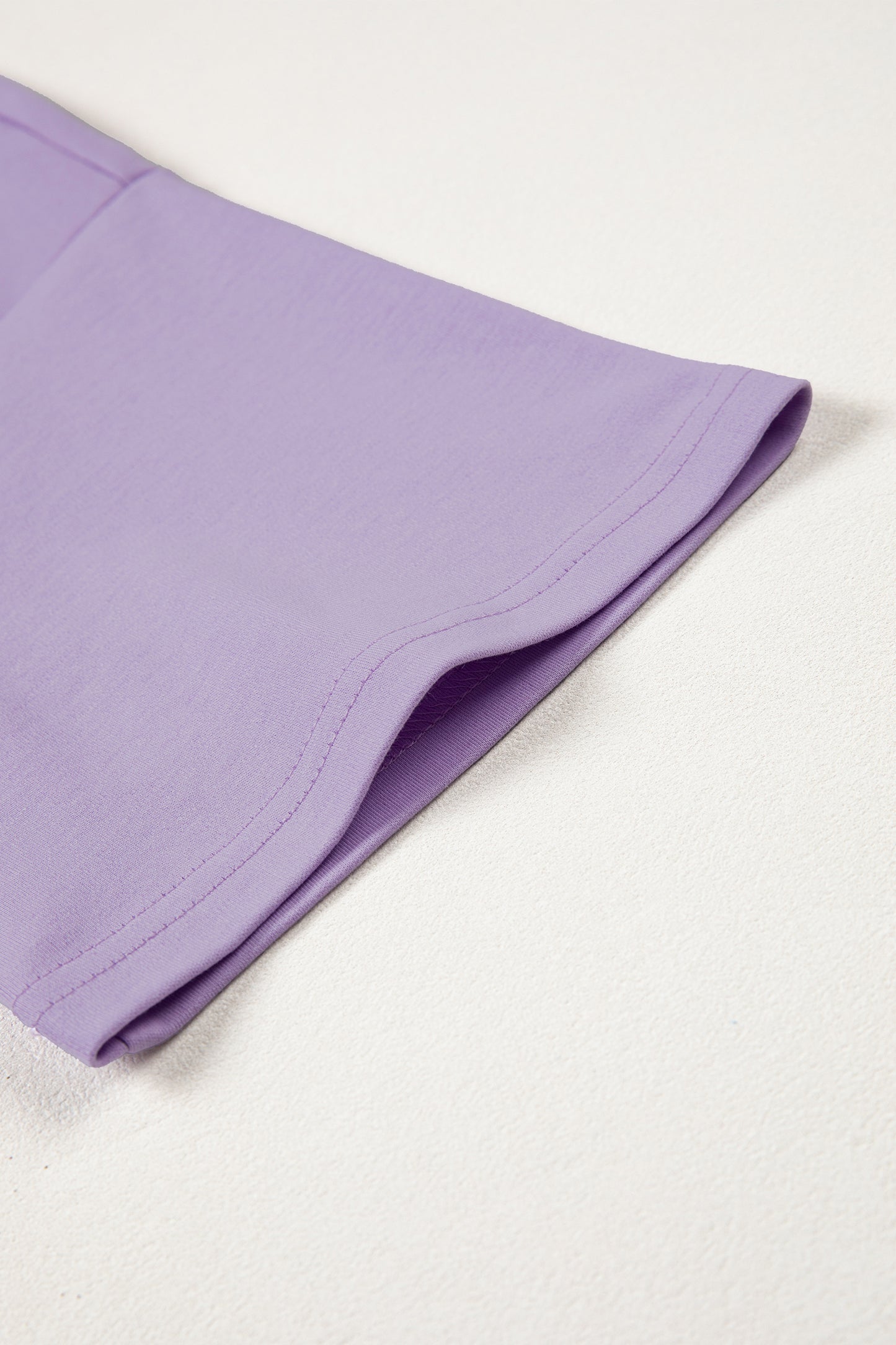 Wisteria Solid Color High Neck Oversize Tee