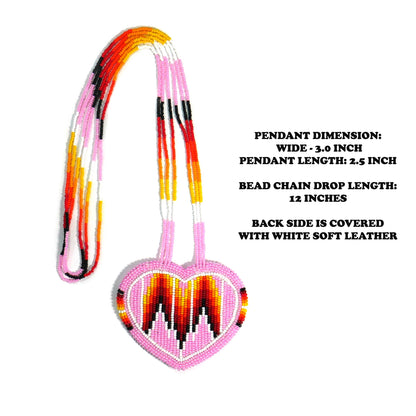 Native American Style Beaded Heart medallions