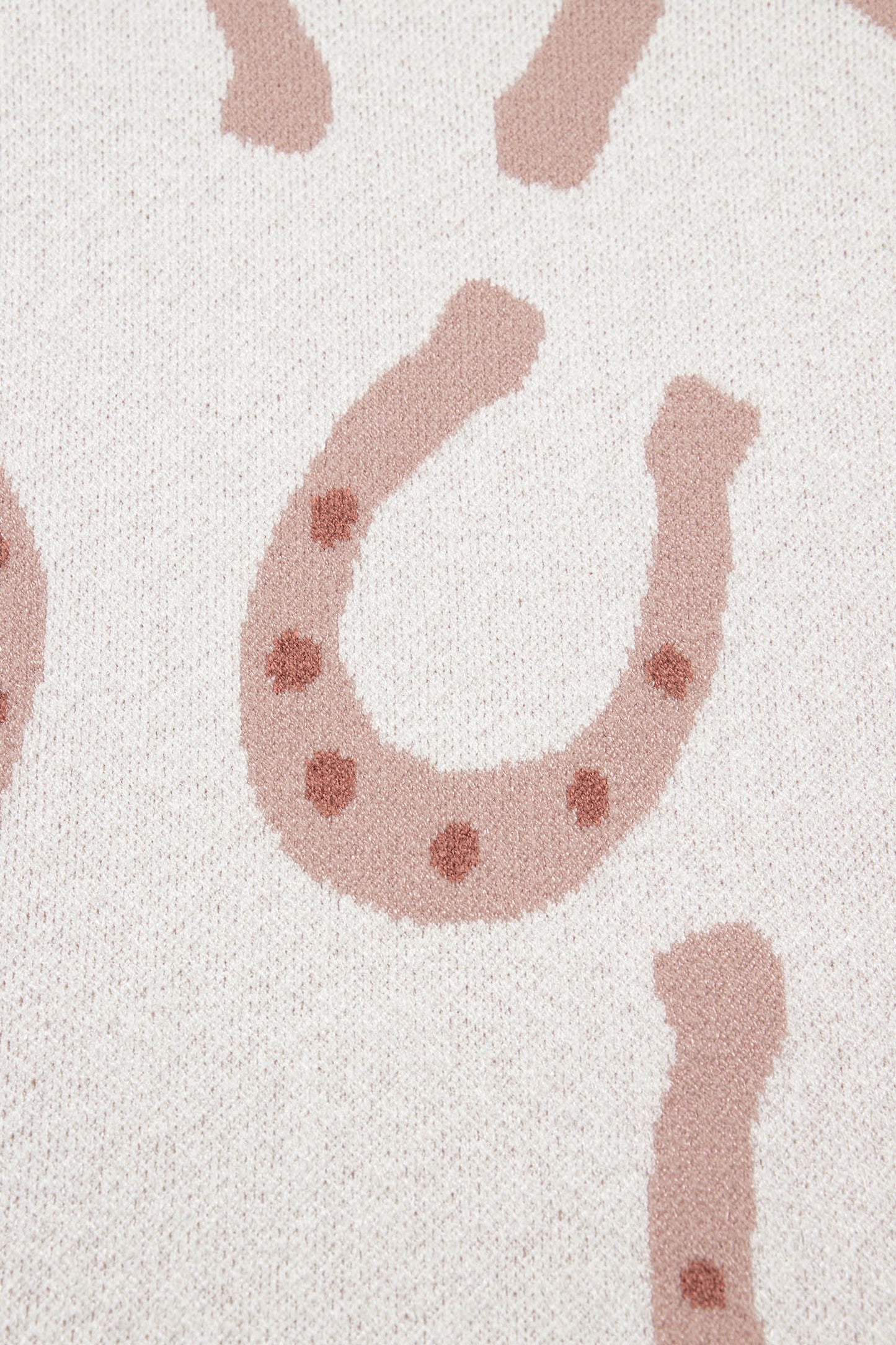 Beige Horse Shoe Western Print Tied Side Cap Sleeve Knitted T Shirt